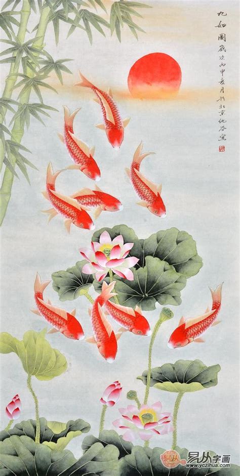 九隻魚|九魚圖:九魚圖是具有吉祥如意寓意的國畫。自古“九”就。